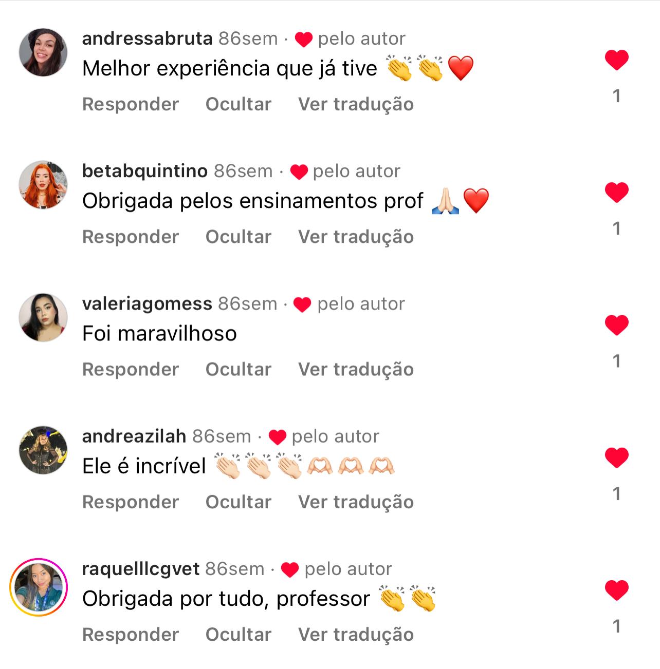 Depoimento de aluno guia